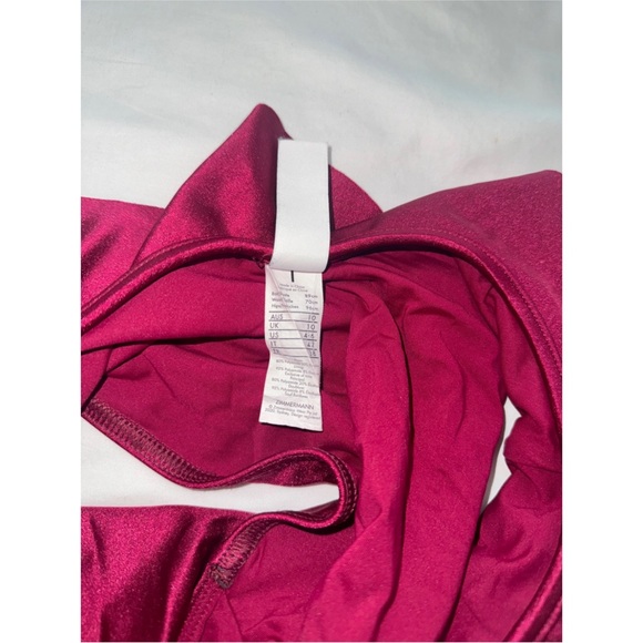 ZIMMERMAN ONE SHOULDER RUFFLE CUT OUT ONE PIECE SWIMSUIT SZ 1 SMALL CRIMSON - Picture 3 of 6